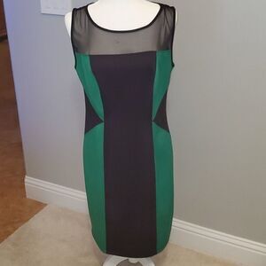 Green and black mesh dress size 12